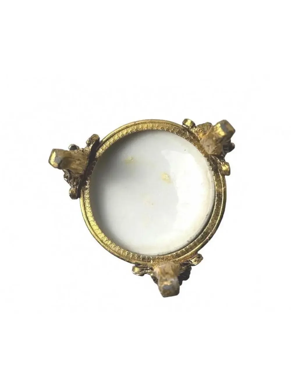 Vintage White Porcelain and Brass Decorative Hollywood Regency Vanity Set